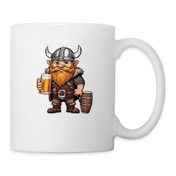 Zwergenkrieger mit Bierkrug Vikinger - Tasse - Weiß - Rechts