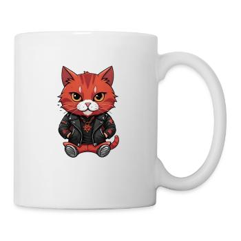 Biker Metal Cat red - Tasse - Weiß - Rechts