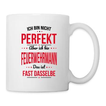 I'm not perfect, but I'm a firefighter - Mug - white - Right