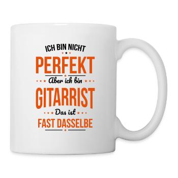 Ich bin nicht perfekt aber ich bin Gitarrist - Tasse - Weiß - Rechts