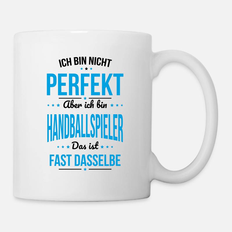 Ich bin nicht perfekt aber ich bin Handballspieler - Tasse - Weiß