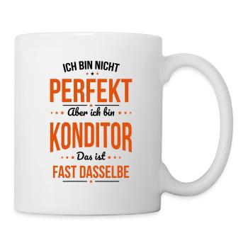 Ich bin nicht perfekt aber ich bin Konditor - Tasse - Weiß - Rechts