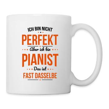 Ich bin nicht perfekt aber ich bin Pianist - Tasse - Weiß - Rechts