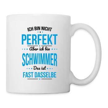 I'm not perfect, but I'm a swimmer - Mug - white - Right