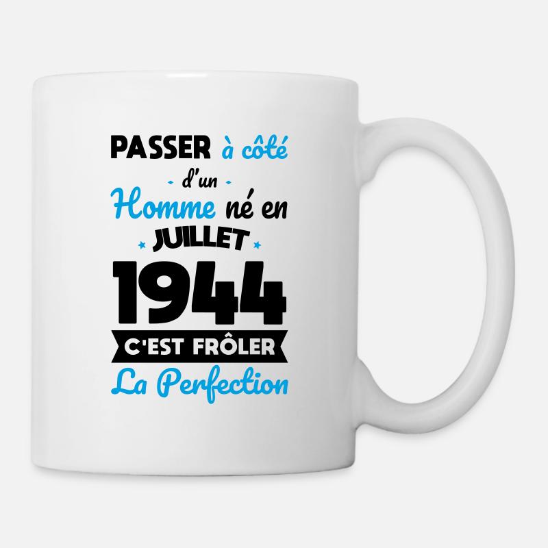 Anniversaire 80 ans - Né en Juillet 1944 - Mug blanc - blanc