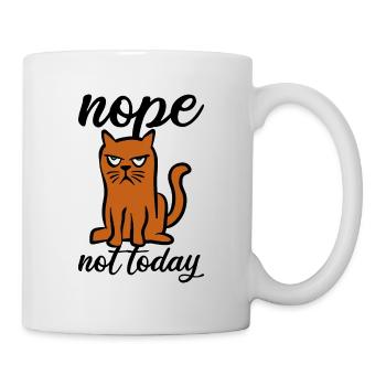 Non, pas aujourd’hui - Chat - Mauvaise humeur - Mug blanc - blanc - Droite