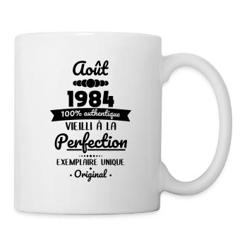 40-jähriges Jubiläum - August 1984 Original - Tasse - Weiß - Rechts