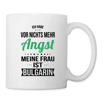 Meine Frau ist Bulgarin - Geschenkidee Humor - Tasse - Weiß - Rechts