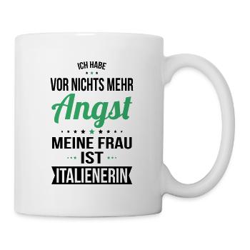 Meine Frau ist Italienerin - Geschenkidee Humor - Tasse - Weiß - Rechts