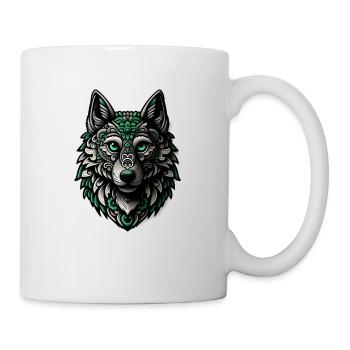 Loup vert-blanc - Mug blanc - blanc - Droite