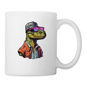 Retro Dino-Style - Tasse - Weiß - Rechts