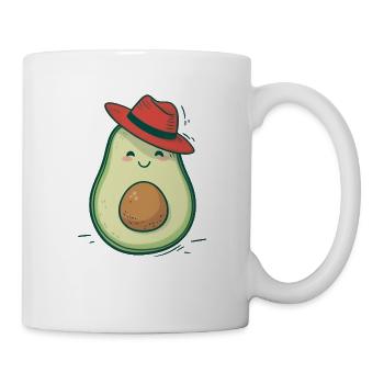 Happy avocado with hat - Mug - white - Right