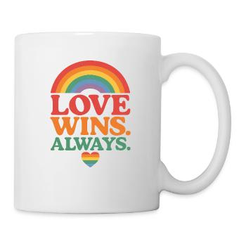 Love Wins. Always. – Pride motif with rainbow - Mug - white - Right