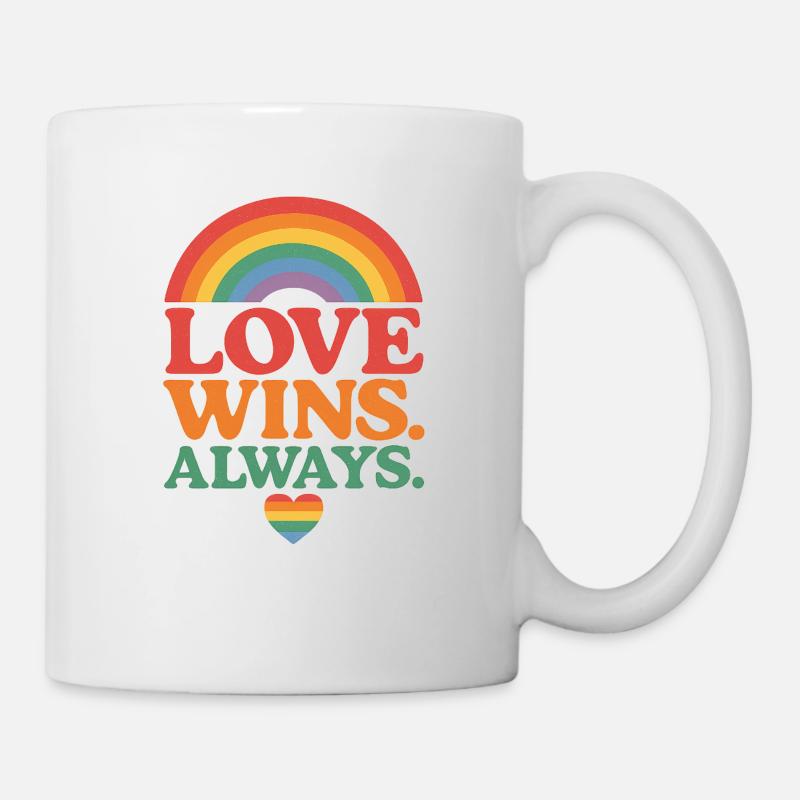 Love Wins. Always. – Pride motif with rainbow - Mug - white