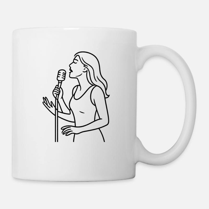 femme chantante - Mug blanc - blanc