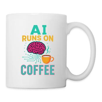 AI runs on coffee - Tasse - Weiß - Rechts