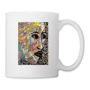 Abstract face in profile - Mug - white - Right