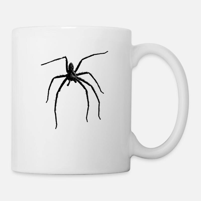Araignée / Black Widow + Crâne avec la phobie des araignées - Mug blanc - blanc
