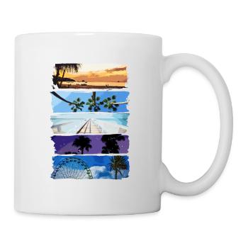 Palmiers et plage - Mug blanc - blanc - Droite