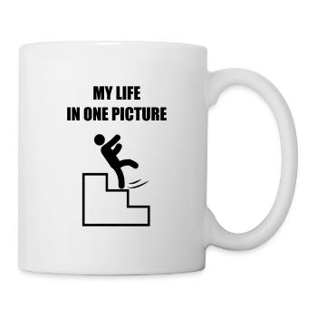 My Life, geschenk pech pechvogel pessimist unglück - Tasse - Weiß - Rechts