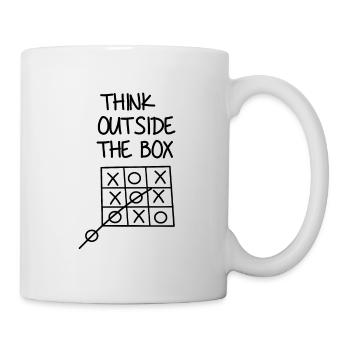 Pensez en dehors de la boîte, jeu de tic tac toe cadeau - Mug blanc - blanc - Droite