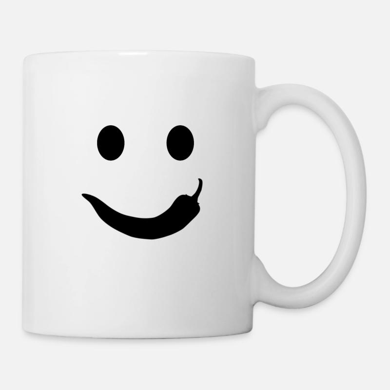 Chili Gesicht, geschenk chilischote scharf hot - Tasse - Weiß