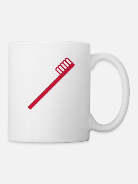 Zahnbürste - Tasse - Weiß