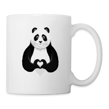 Cute Panda Heart Hand Sign - Mug - white - Right