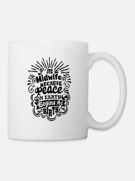 midwife - peace on earth - Tasse - Weiß
