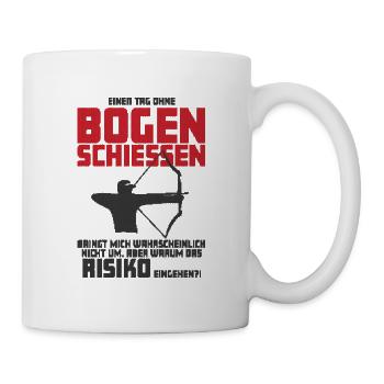 Bogenschießen Fan T-Shirt Archery Knittered Look - Tasse - Weiß - Rechts