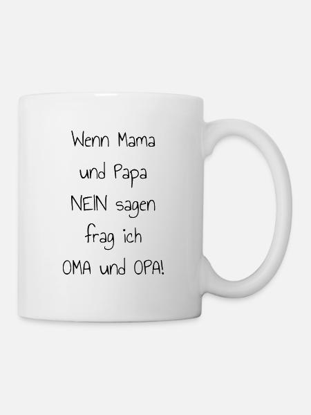 frag ich Oma und Opa - Tasse - Weiß