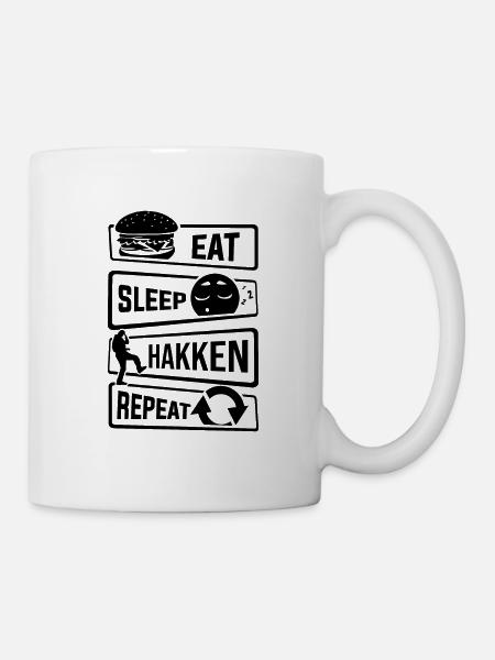 Eat Sleep Hakken Repeat - Gabber Hardstyle - Tasse - Weiß