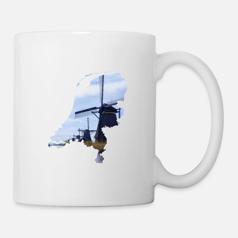 Pays-Bas - moulins à vent - Mug blanc - blanc