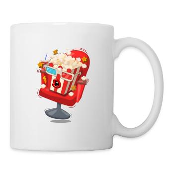 Funny popcorn usa movie time cinema gift idea - Mug - white - Right