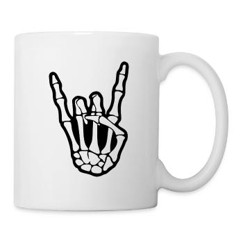 Skeleton rock hand - Mug - white - Right