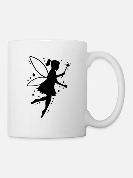 silhouette elfe de fée - Mug blanc - blanc