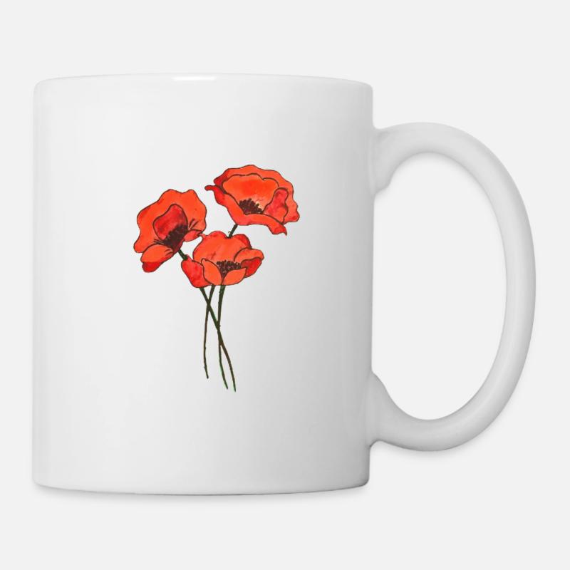 Trio of poppies - Mug - white