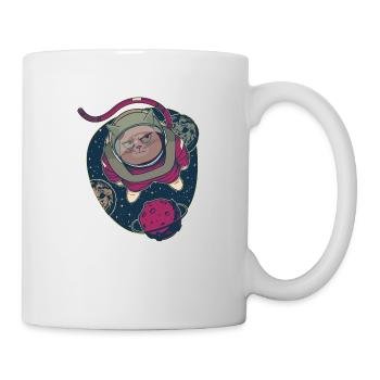 Lost in space cat - funny annoyed t-shirt - Mug - white - Right