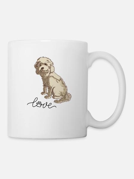 Cockapoo Cocker Spaniel Poodle Miniature Poodle dog love - Mug - white