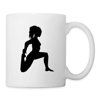 fitness frau silhouette - Tasse - Weiß - Rechts