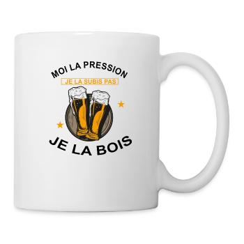 Moi la pression je la subis pas je la bois - Mug blanc - blanc - Droite