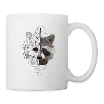 Low Poly Art Raccoon Racoon Cool Polygon Tattoo - Mug - white - Right