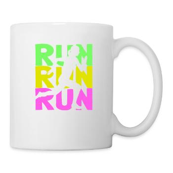 RUN woman silhouette - Mug - white - Right