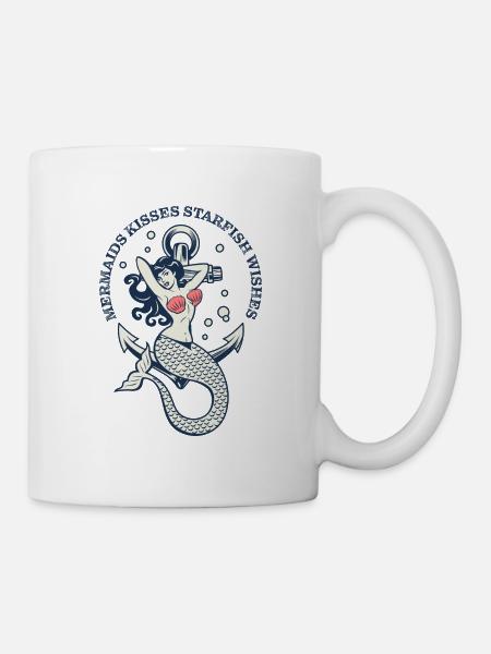 Mermaids kisses starfish wishes - Mug blanc - blanc