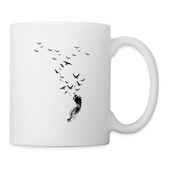 Birds Feather Vögel Feder - Tasse - Weiß - Rechts