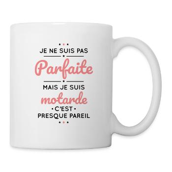 Je ne suis pas parfaite mais je suis motarde - Mug blanc - blanc - Droite