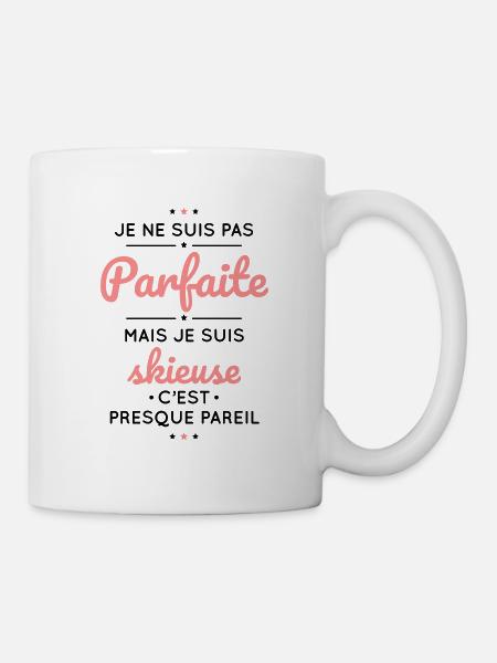 Je ne suis pas parfaite mais je suis skieuse - Mug blanc - blanc