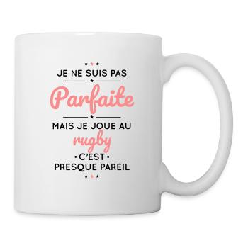 Je ne suis pas parfaite mais je joue au rugby - Mug blanc - blanc - Droite