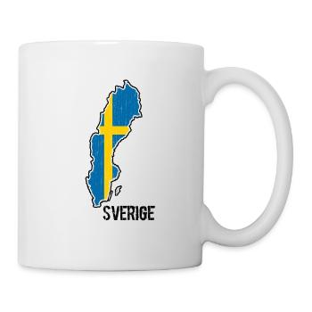 Schweden Flagge Umriss Souvenir - Tasse - Weiß - Rechts