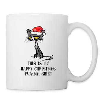 Das ist mein fröhlicher Weihnachtspyjama Katze - Tasse - Weiß - Rechts